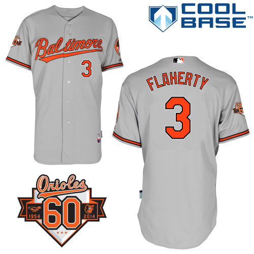 Ryan Flaherty #3 Youth Baseball Jersey-Baltimore Orioles Authentic Road Gray Cool Base MLB Jersey